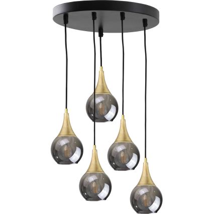 Rezervno staklo za luster LACRIMA SMOKY E27 promjer 15 cm crno dimno