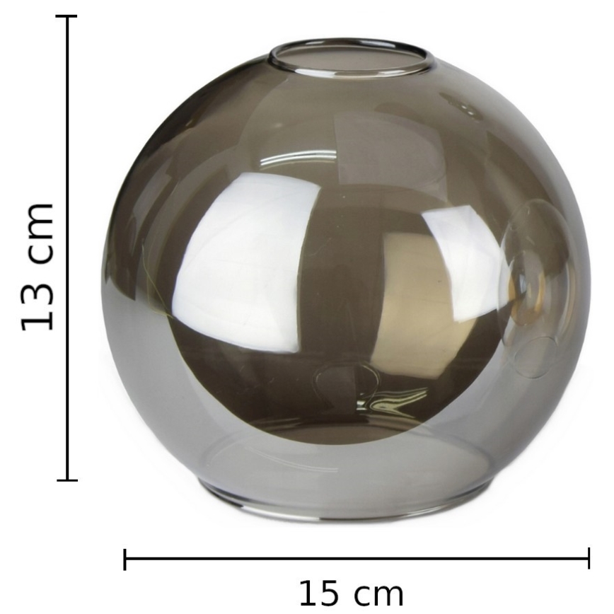 Rezervno staklo za luster LACRIMA SMOKY E27 promjer 15 cm crno dimno