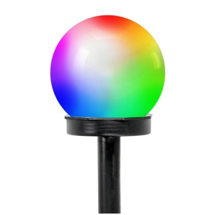 RGB LED solarna lampa SPHERE LED/1,2V IP44 40 mAh Ø 10 cm