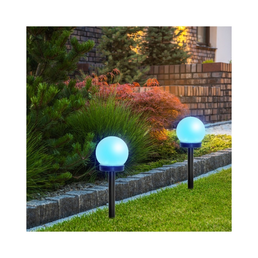 RGB LED solarna svjetiljka sa senzorom SPHERE LED/1,2V IP44 40 mAh, promjer 10 cm