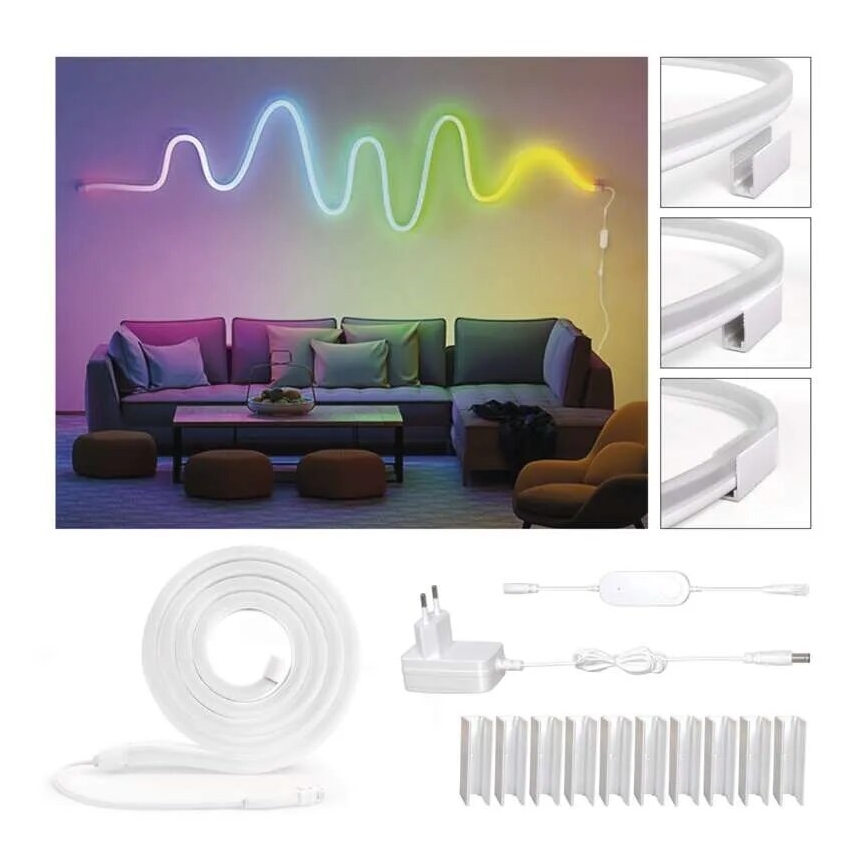 RGBIC LED Prigušiva traka GoSmart LED/24W/230V 3 m Wi-Fi Tuya