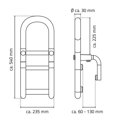Ridder - Ručka za kadu 54x23,5 cm bijela