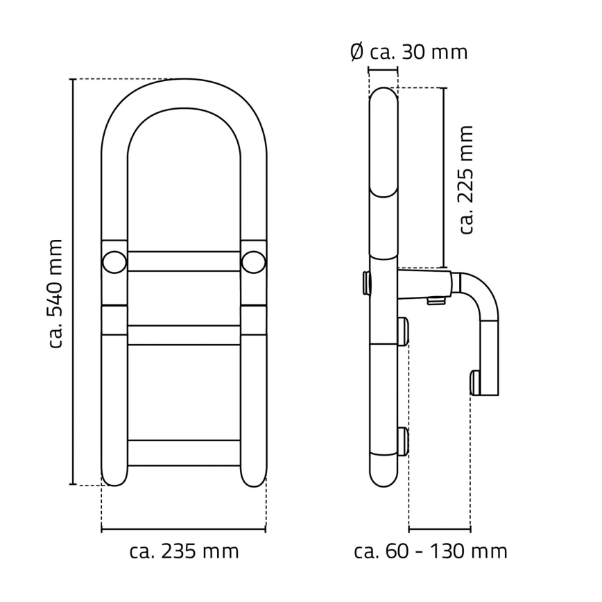 Ridder - Ručka za kadu 54x23,5 cm bijela