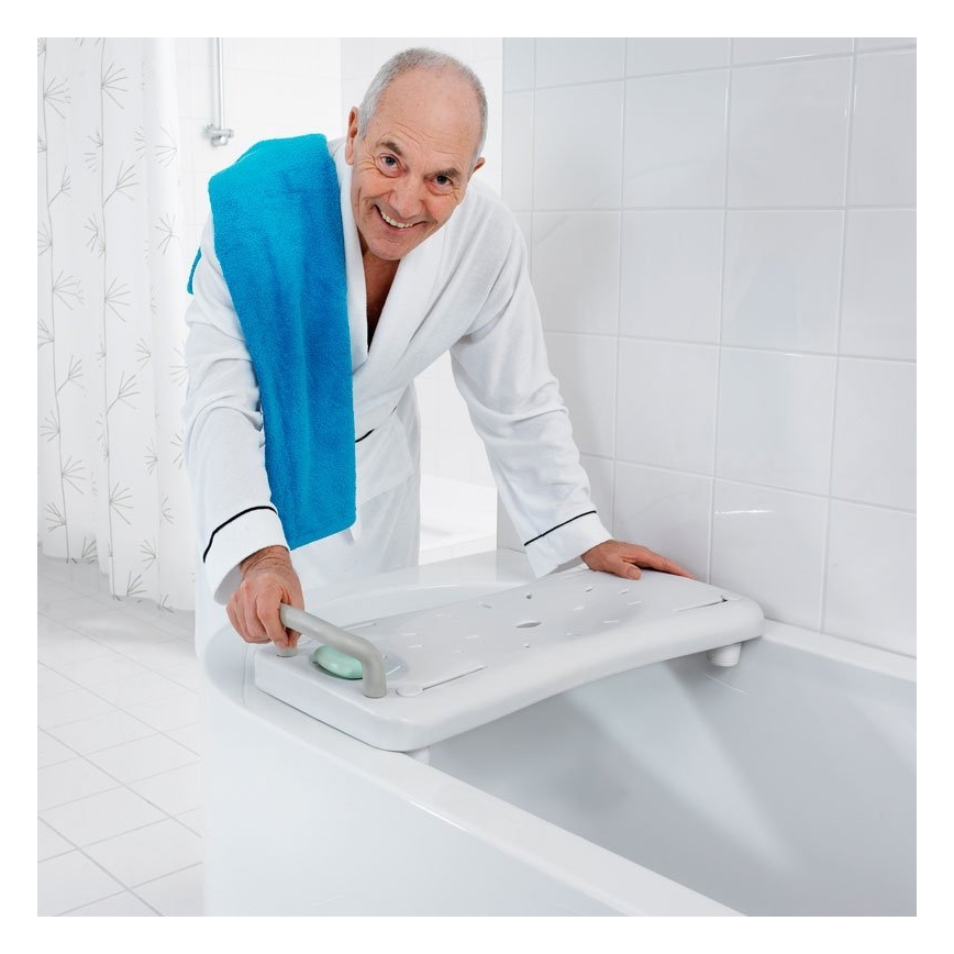 Ridder - Sjedalo za kadu s rukohvatom 31x70 cm bijelo