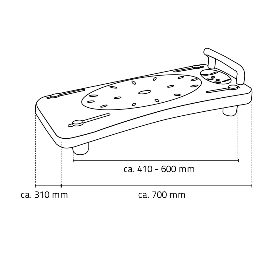 Ridder - Sjedalo za kadu s rukohvatom 31x70 cm bijelo