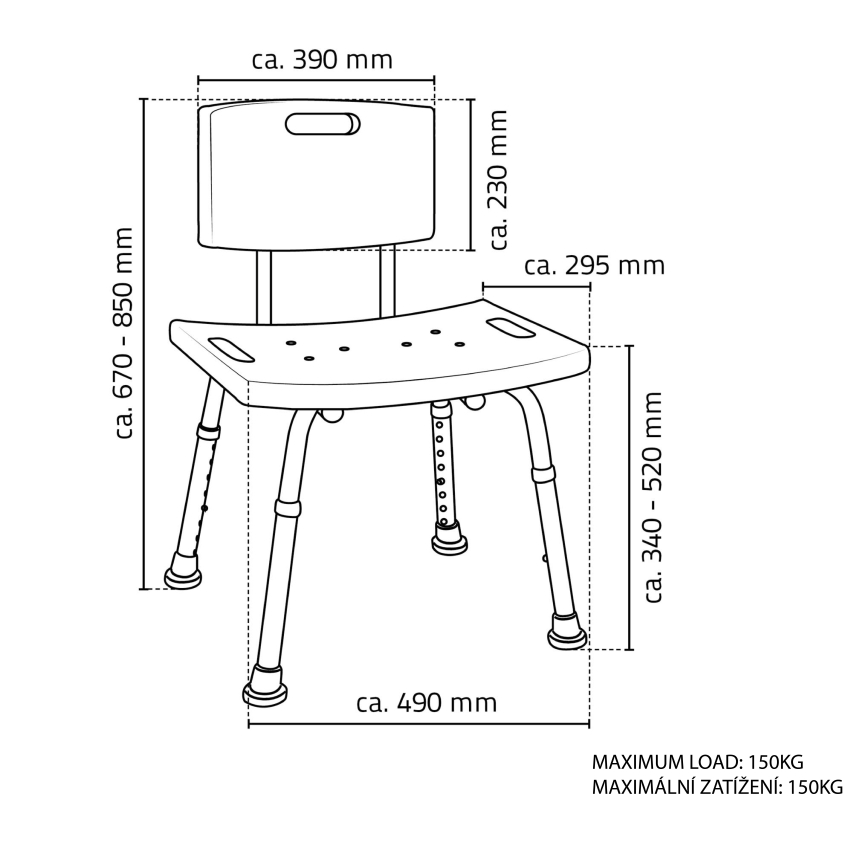 Ridder - Stolica s naslonom 49x85 bijela