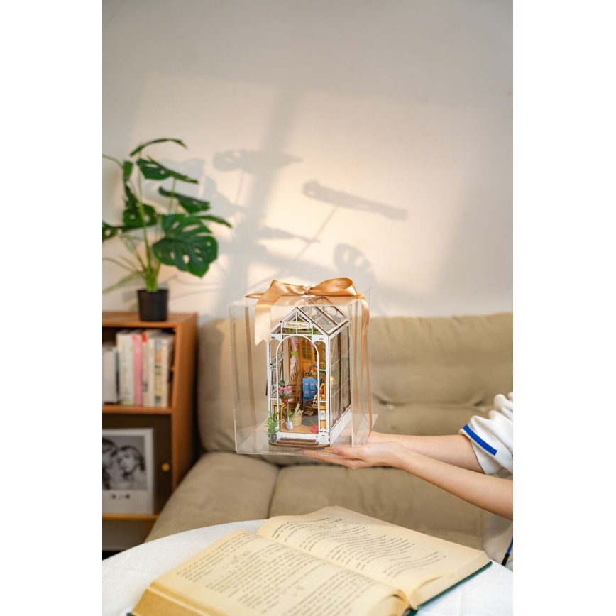 RoboTime - LED Podupirač za knjige Garden house 3D puzzle 2xAAA