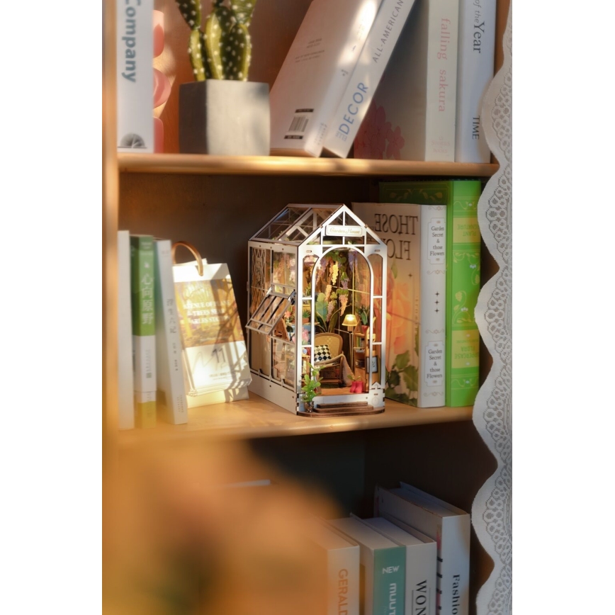 RoboTime - LED Podupirač za knjige Garden house 3D puzzle 2xAAA