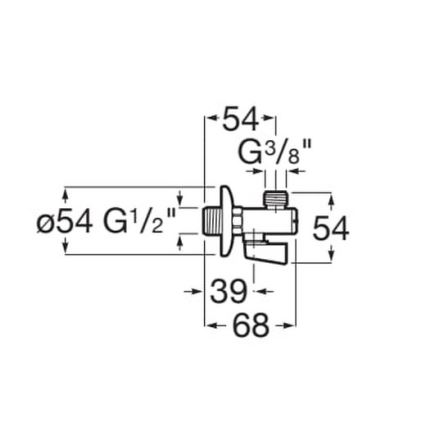 Roca A525168200 - Kutni ventil AQUA sjajni krom