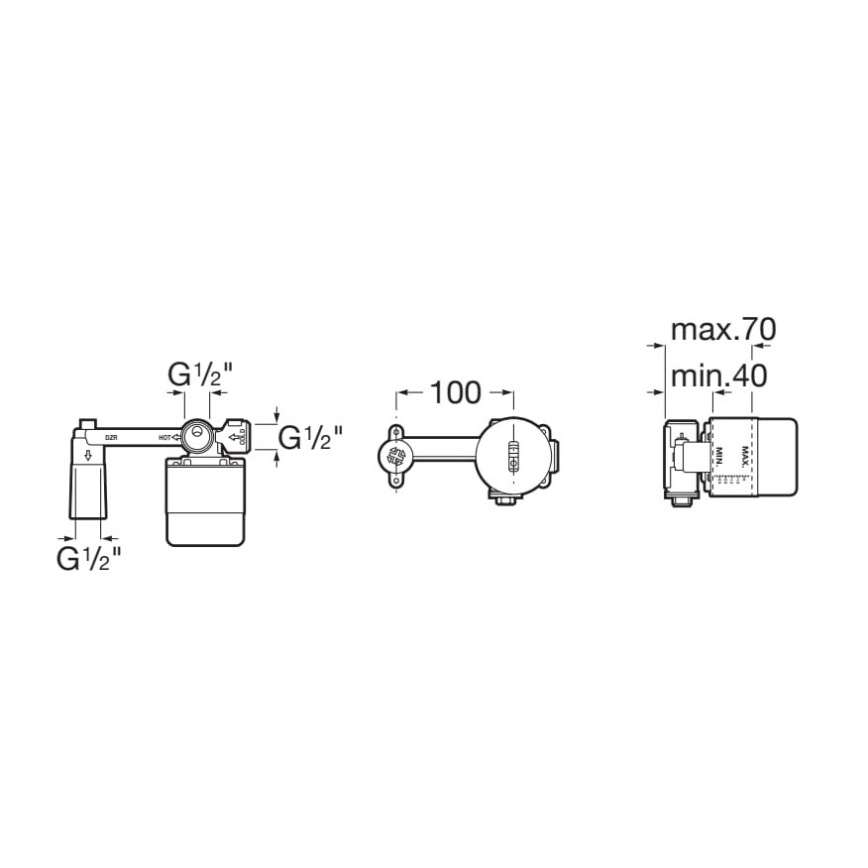 Roca A525220603 - Ugradno tijelo za podžbukne baterije