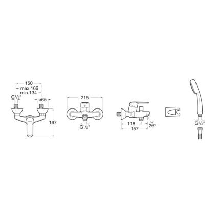 Roca A5A0125C02 - Kada set s baterijom VICTORIA sjajni krom
