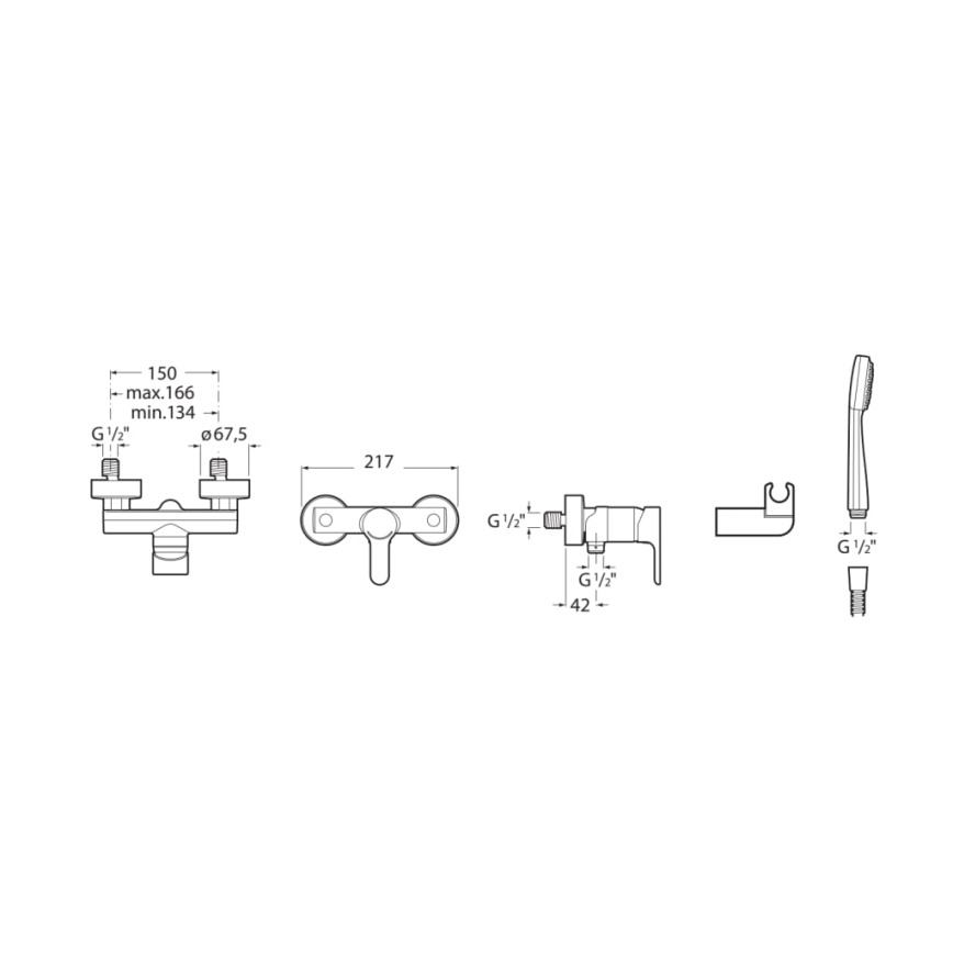 Roca A5A2009C02 - Tuš set s miješalicom L20, sjajni krom