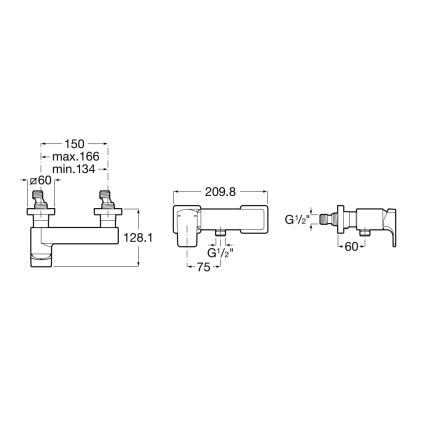 Roca A5A2D01C00 - Tuš miješalica L90 sjajni krom