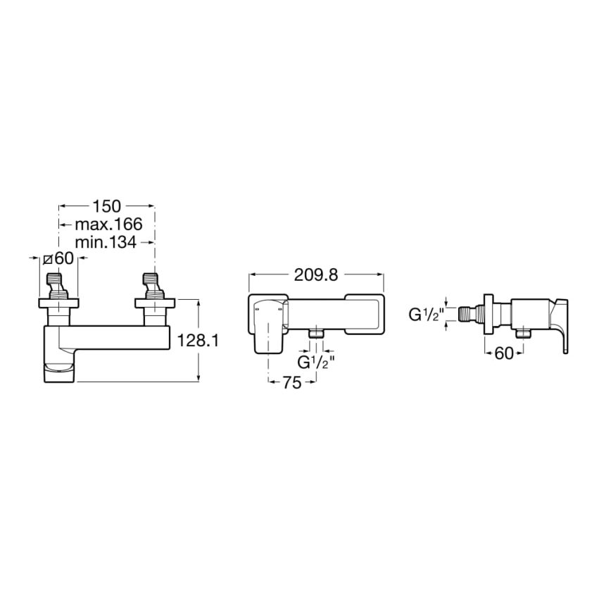 Roca A5A2D01C00 - Tuš miješalica L90 sjajni krom