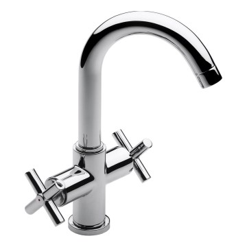 Roca A5A3043C00 - Miješalica za umivaonik + gornji dio sifona s preljevom LOFT 27 cm sjajni krom