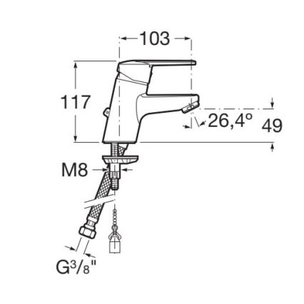 Roca A5A3125C00 - Miješalica za umivaonik VICTORIA 11,7 cm sjajni krom