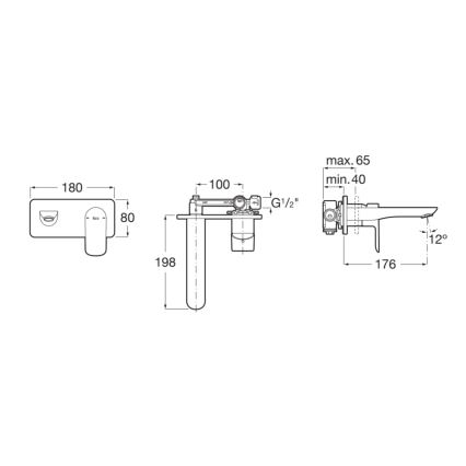 Roca A5A356EC00 - Baterija za kadu za podžbuknu ugradnju CALA, sjajni krom