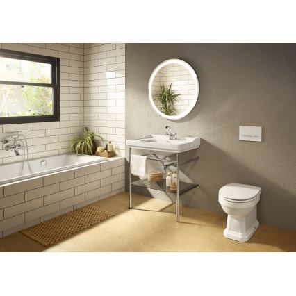 Roca A5A3A4BC00 - Miješalica za umivaonik + gornji dio sifona s preljevom CARMEN 17,8 cm sjajni krom