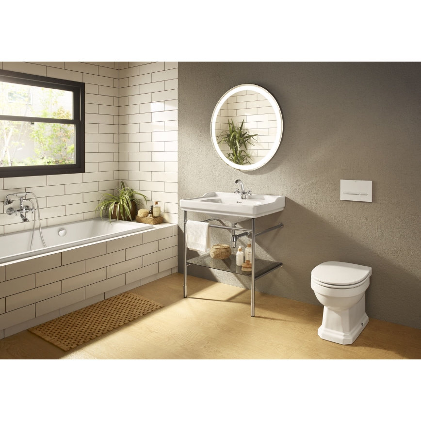 Roca A5A3A4BC00 - Miješalica za umivaonik + gornji dio sifona s preljevom CARMEN 17,8 cm sjajni krom