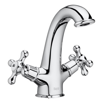 Roca A5A3A4BC00 - Miješalica za umivaonik + gornji dio sifona s preljevom CARMEN 17,8 cm sjajni krom