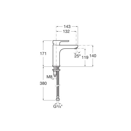Roca A5A3B09C00 - Baterija za umivaonik L20 17,1 cm sjajni krom