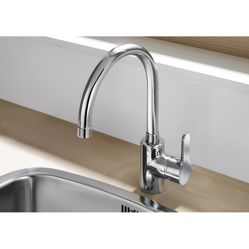 Roca A5A8409C00 - Slavina za sudoper L20 32,5 cm sjajni krom