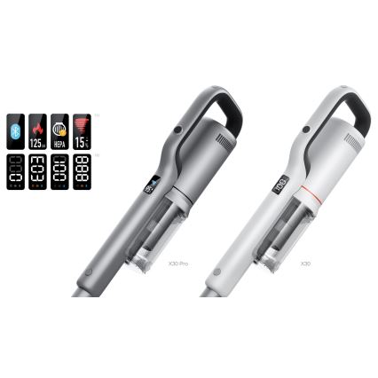 ROIDMI RI-X30PRO - Štapni usisivač 2u1 s OLED zaslonom i s dodacima 435W/2500 mAh mat krom