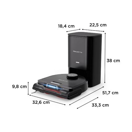 Rowenta - Pametni robotski usisivač s mopom X-PLORER S240+ AI Animal & Allergy Wi-Fi 5200 mAh