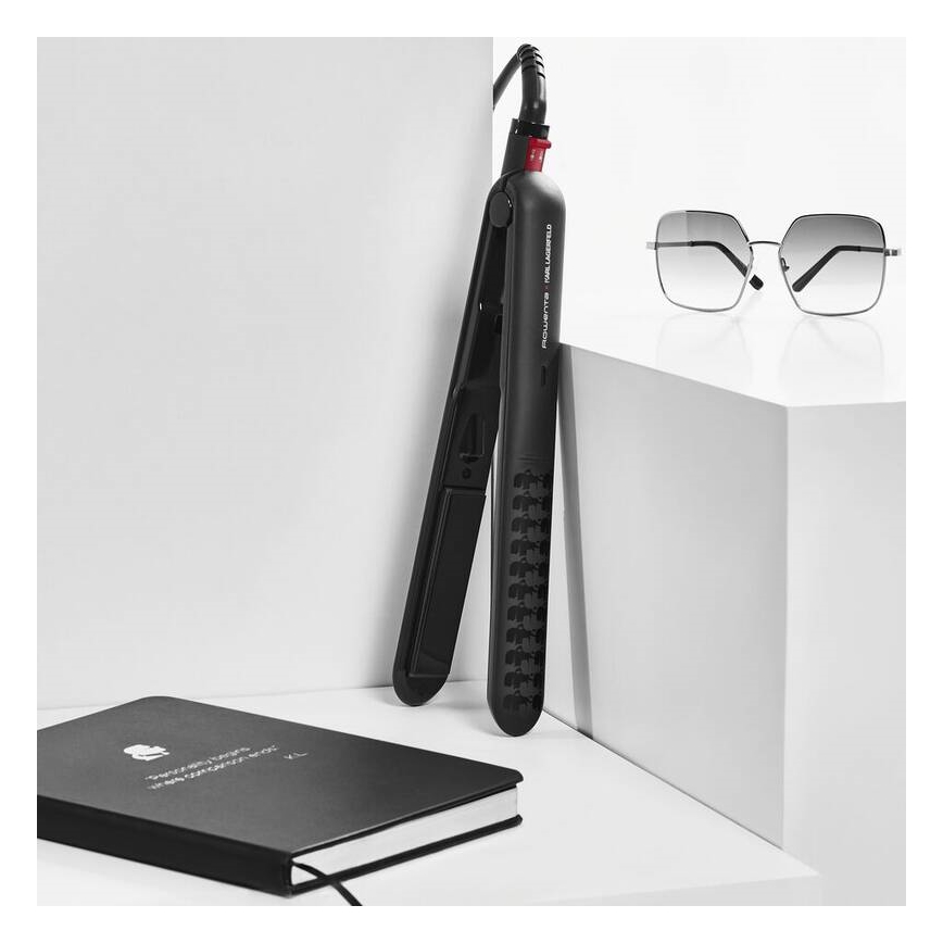 Rowenta - Pegla za kosu KARL LAGERFELD OPTILISS crna
