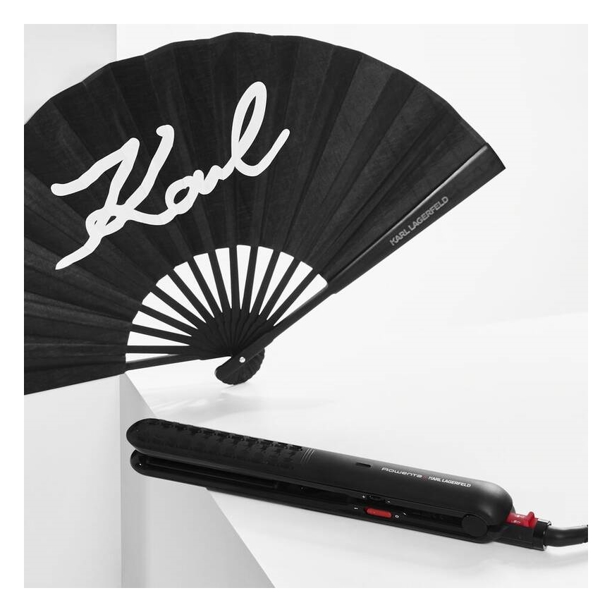 Rowenta - Pegla za kosu KARL LAGERFELD OPTILISS crna
