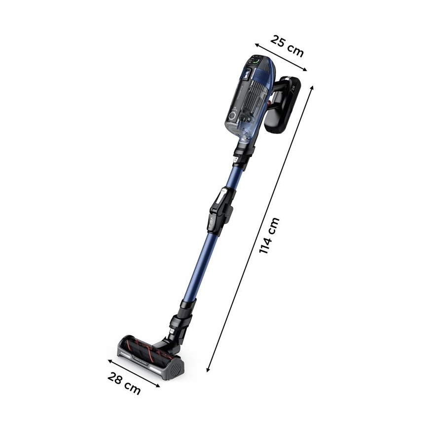 Rowenta - Štapni usisivač s mopom X-FORCE FLEX ANIMAL AQUA AUTO 3u1 480W/32,4V 2500 mAh plava