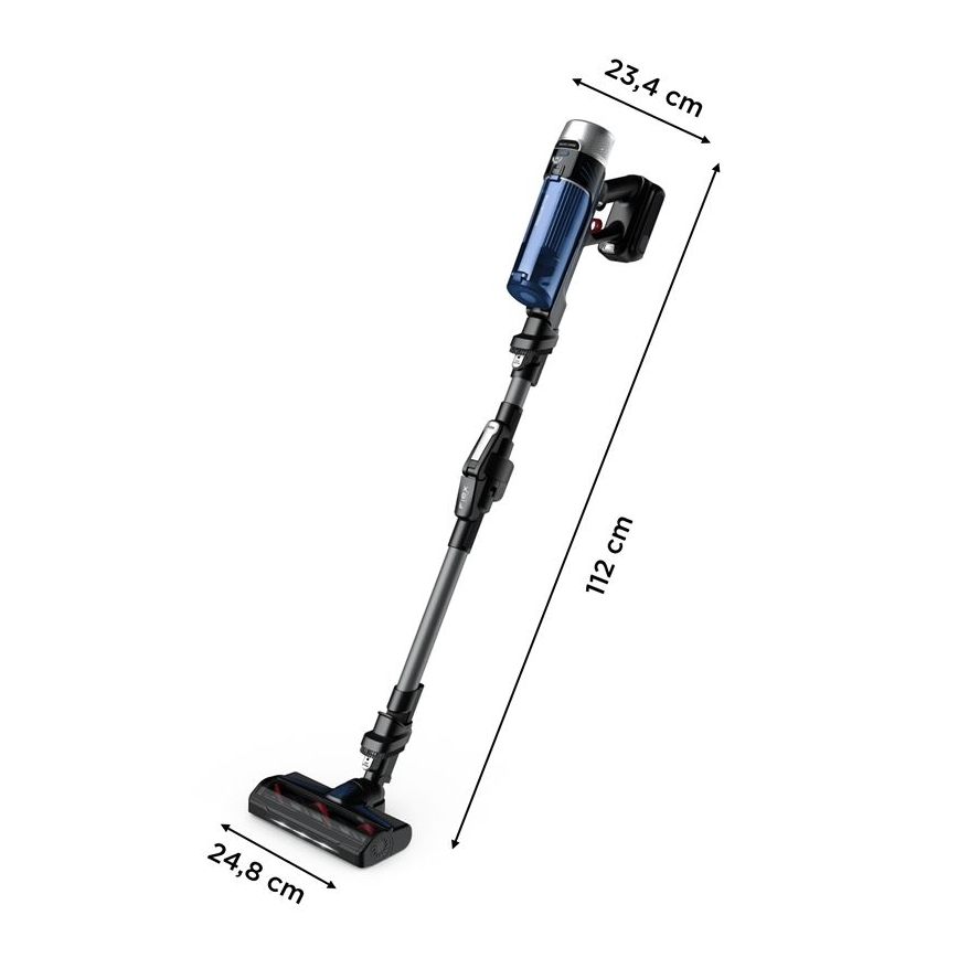 Rowenta - Štapni usisivač s mopom X-FORCE FLEX ANIMAL AQUA AUTO 4u1 250W/25,2V 2500 mAh crna/plava