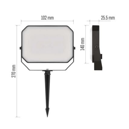 LED RGBIC Prigušivi vanjski reflektor GoSmart - proširenje LED/4W/230V 3000-6500K IP65 Wi-Fi Tuya