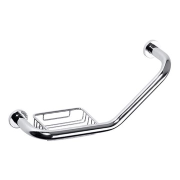 Ručka s držačem za sapun 45,5 x 25 cm inox/srebrna