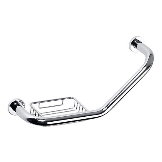 Ručka s držačem za sapun 45,5 x 25 cm inox/srebrna