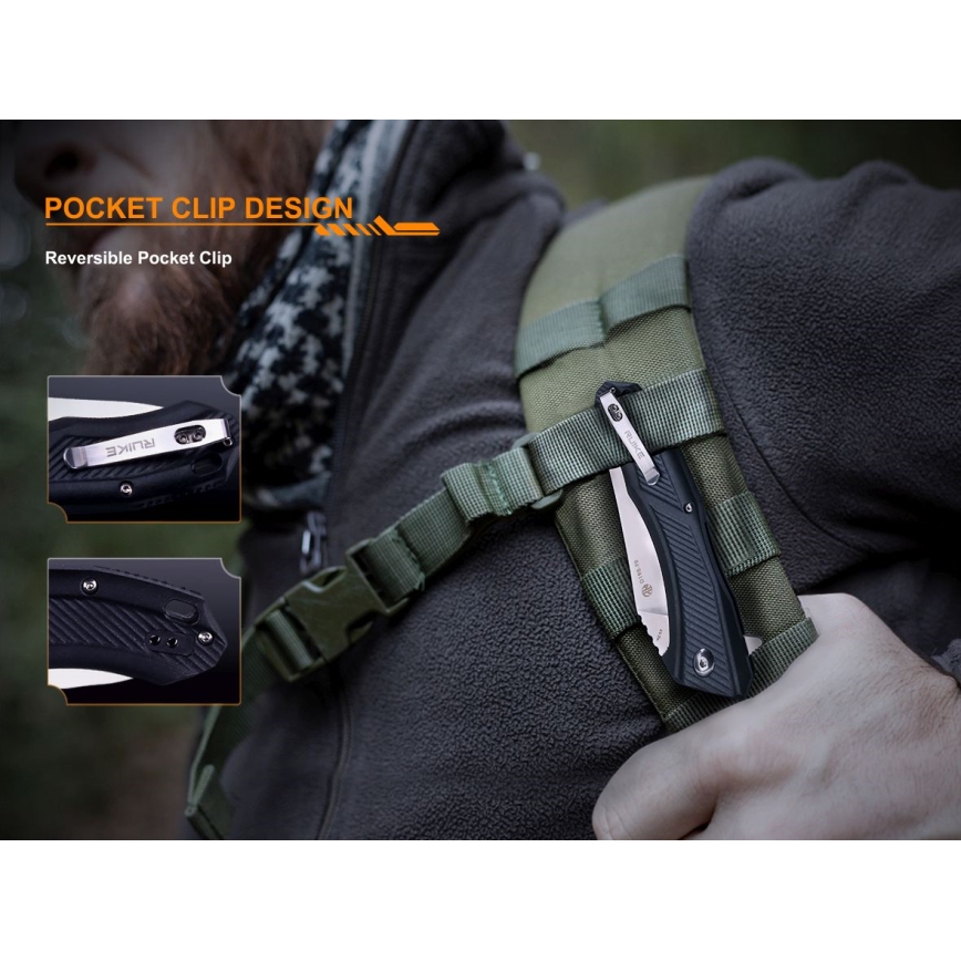 Ruike RUD198PB - Sklopivi džepni nož 23,1 cm crna