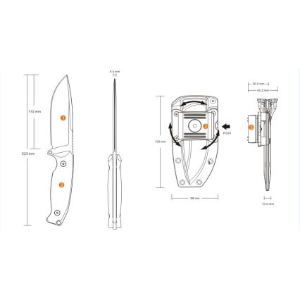 Ruike RUJF118B - Nož JAGER 22,3 cm crna