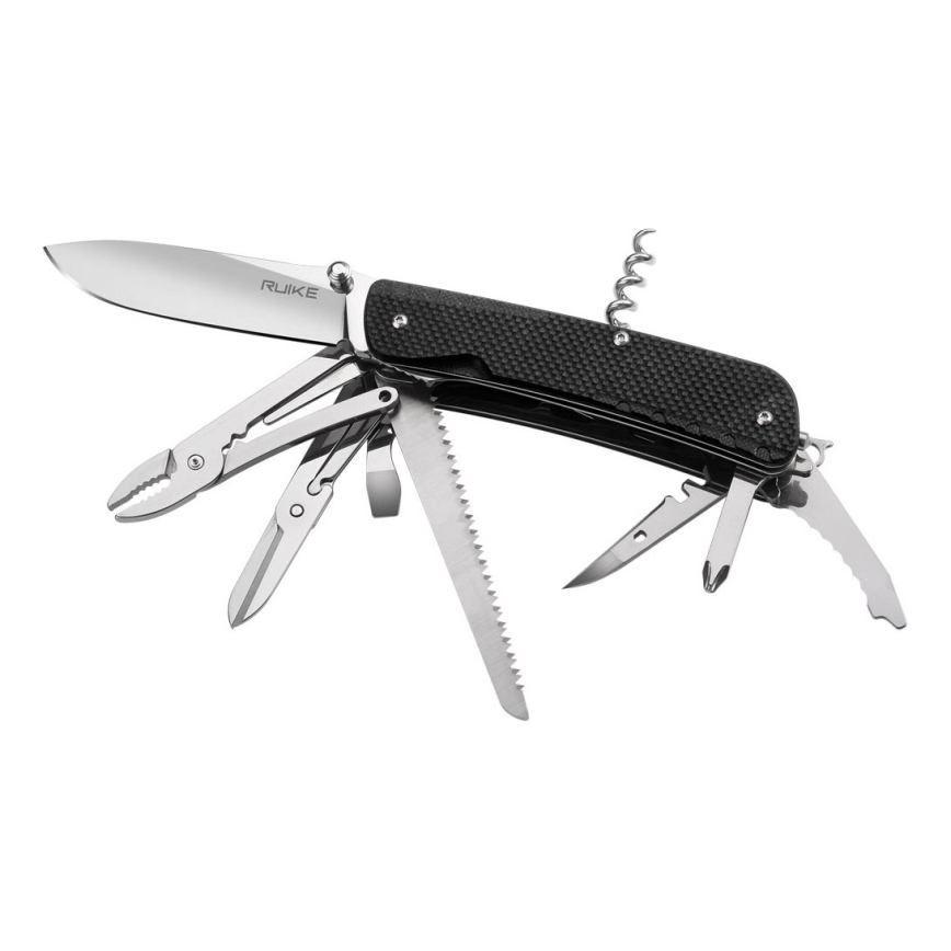 Ruike RULD51 - Višenamjenski džepni nož TREKKER 11,4 cm/17 funkcija crna