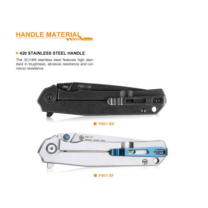Ruike RUP801SB - Sklopivi džepni nož 20 cm siva