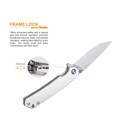 Ruike RUP801SF - Sklopivi džepni nož 20 cm srebrna