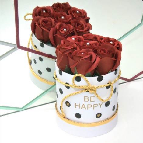 Ruže od sapuna BE HAPPY - veličina S (7 komada)