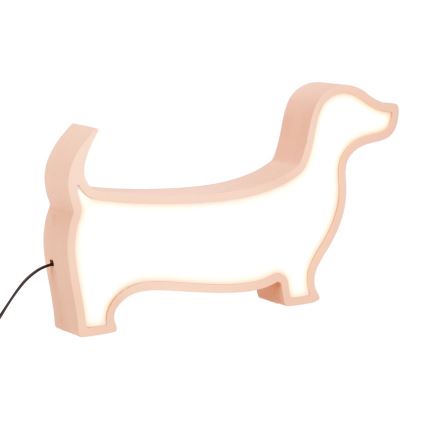 Ružičasta dječja LED stolna lampa DOG LED/12W/230V