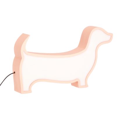 Ružičasta dječja LED stolna lampa DOG LED/12W/230V