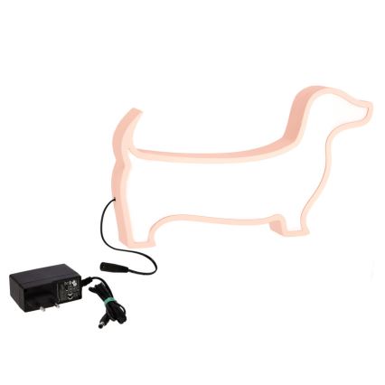Ružičasta dječja LED stolna lampa DOG LED/12W/230V