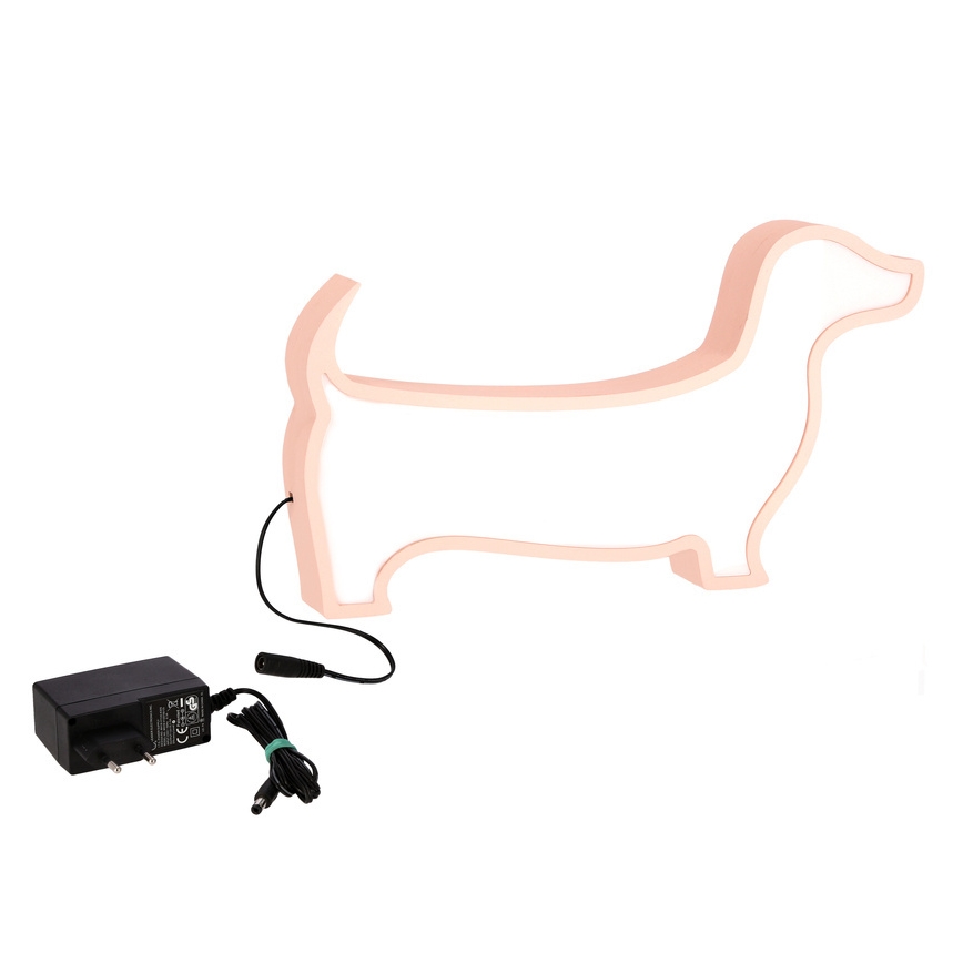 Ružičasta dječja LED stolna lampa DOG LED/12W/230V