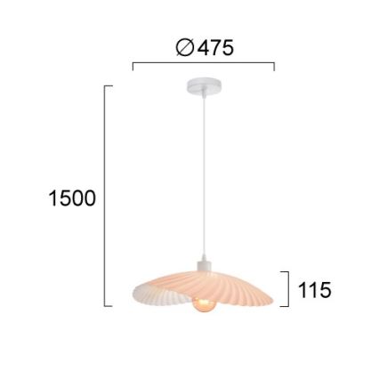 Ružičasti luster na kabelu DANCE 1xE27/40W/230V