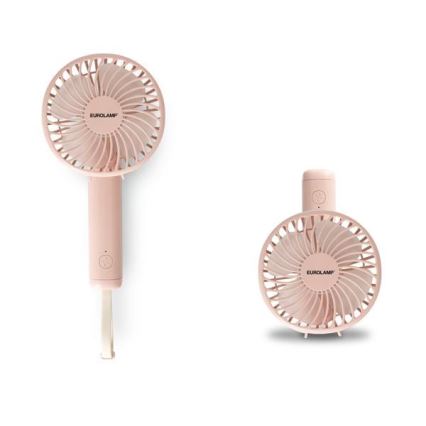 Ružičasti punjivi džepni ventilator 5W/5V 1200 mAh