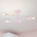 Ružičasti stropni luster CAMBRIDGE 6xE27/15W/230V