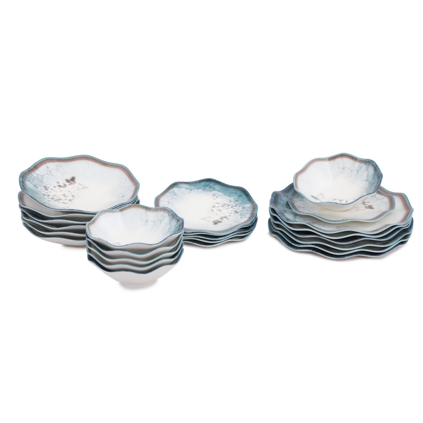 Sada za jelo, 24 kom., plava/porculan