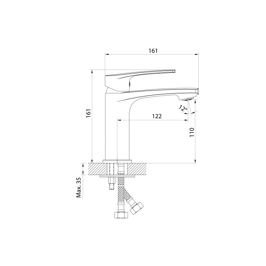 Samona - Slavina za umivaonik KORANA 16 cm sjajni krom